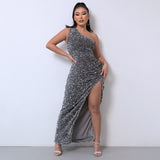 Celine | Robe à Paillettes Glamour à Une Épaule