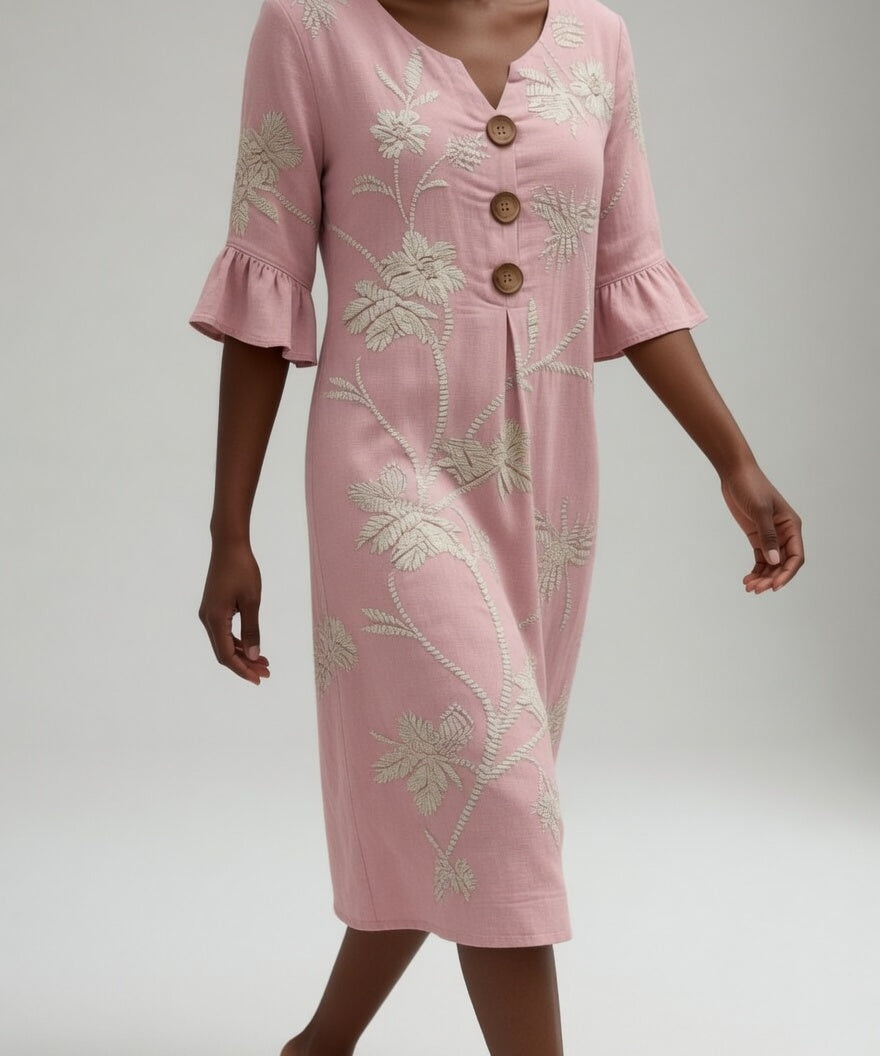 Lénora™ — Robe mi-longue florale liberté estivale