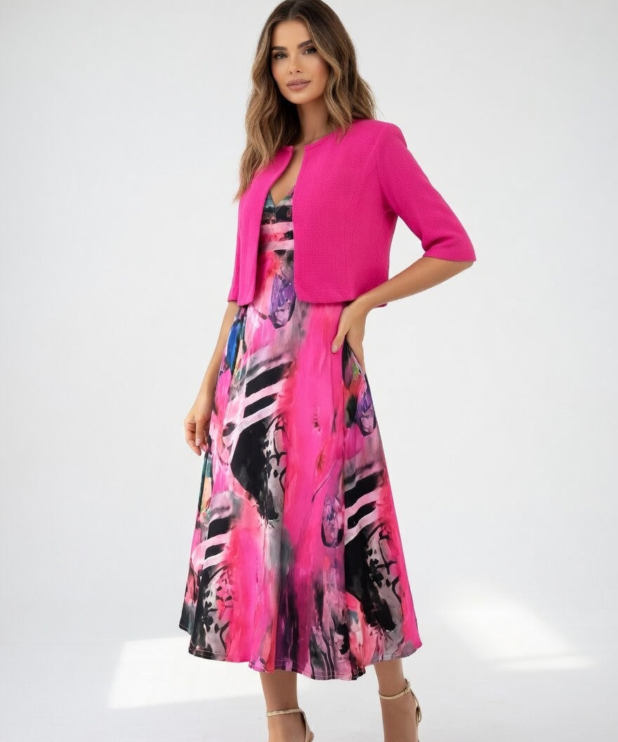 Maéliane™ — Robe midi imprimée élégante fluide