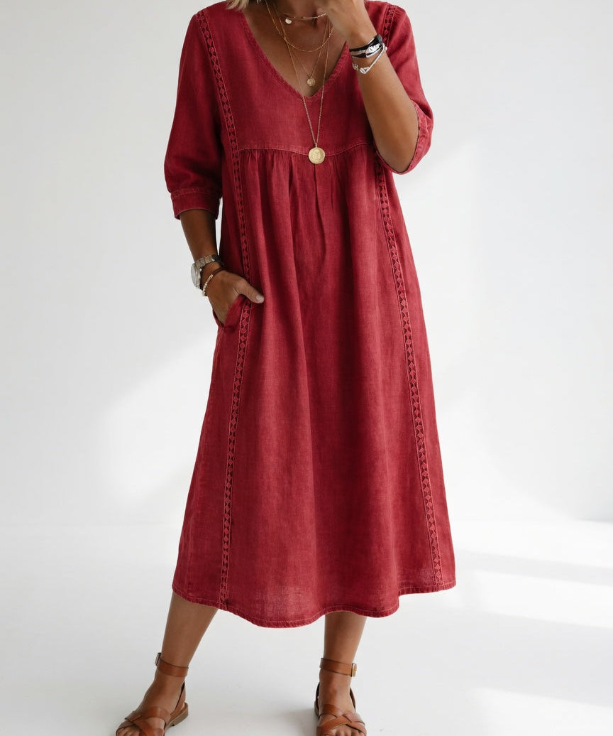 Lioréa™ — Robe midi fluide décontractée élégante