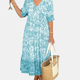 Aria | Robe Florale Élégante avec Décolleté en V
