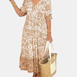 Aria | Robe Florale Élégante avec Décolleté en V