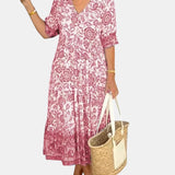 Aria | Robe Florale Élégante avec Décolleté en V
