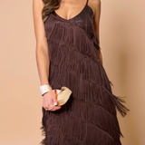 Gisèle™ - Robe festive franges élégance mouvement