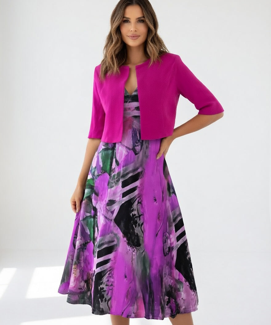 Maéliane™ — Robe midi imprimée élégante fluide