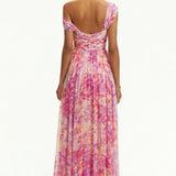 Rosalie | Robe Maxi Fleurie En Mousseline Élégante