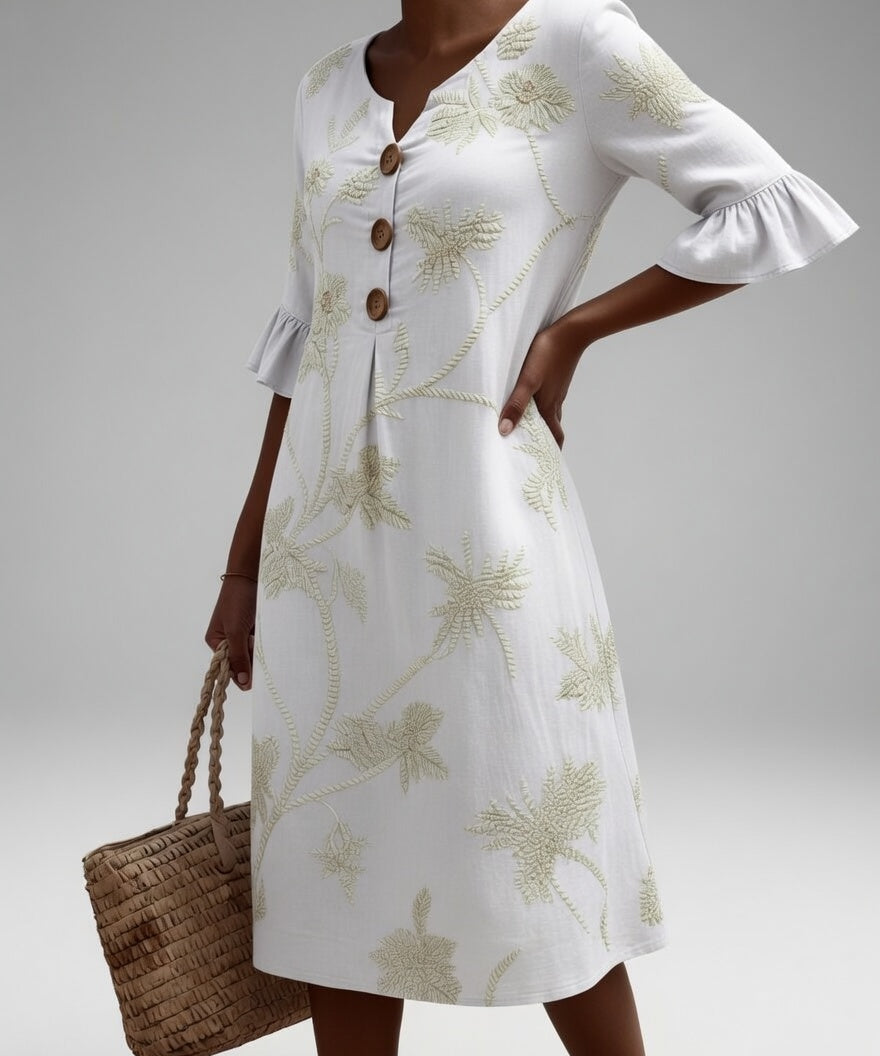 Lénora™ — Robe mi-longue florale liberté estivale