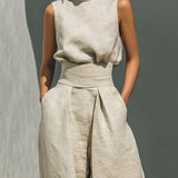 Teresa - Ensemble Top Sans Manches et Pantalon Large