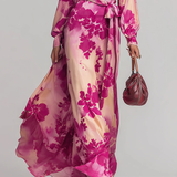 Julia | Robe Maxi Fleurie avec Décolleté en V et Ceinture