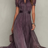 Ashley | Robe Maxi Chiffon Vintage Élégante