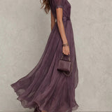 Ashley | Robe Maxi Chiffon Vintage Élégante