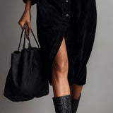 Vera - Robe Midi en Velours Côtelé