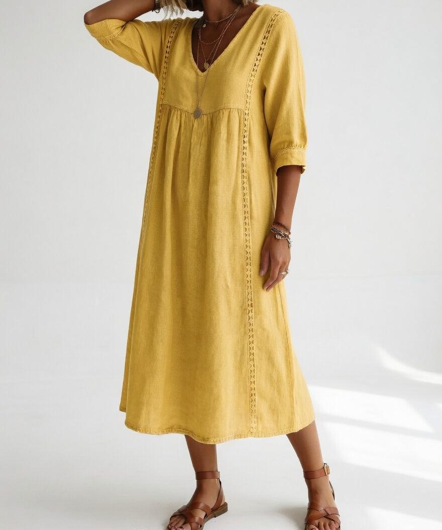 Lioréa™ — Robe midi fluide décontractée élégante