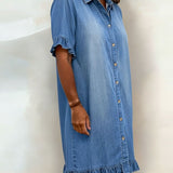 Anne™ | Robe en denim froncé