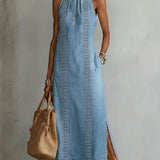 Julia™ | Robe en denim à dentelle rétro