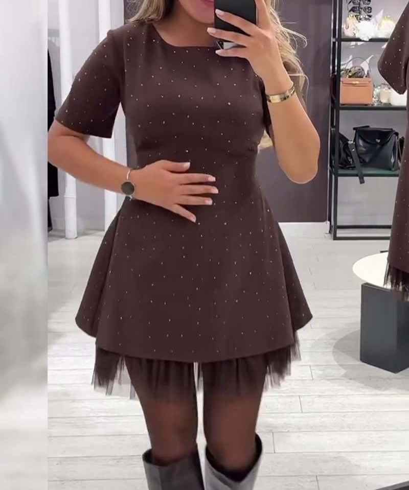 Camille™ – Mini-robe élégante au confort scintillant