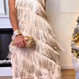 Gisèle™ - Robe festive franges élégance mouvement
