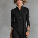 Robe Maxi Sweat Col Boutonné