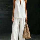 Sandra - Ensemble Col Halter Jeans