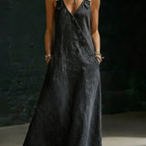 Vera™ | Robe longue en denim boutonnée