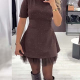 Camille™ – Mini-robe élégante au confort scintillant
