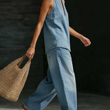 Sandra - Ensemble Col Halter Jeans