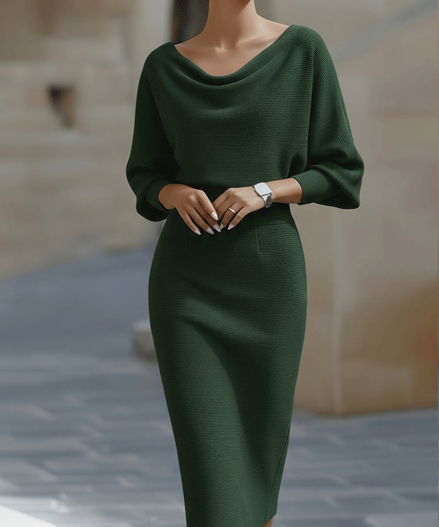 Clarisse™ — Robe midi drapée élégante intemporelle