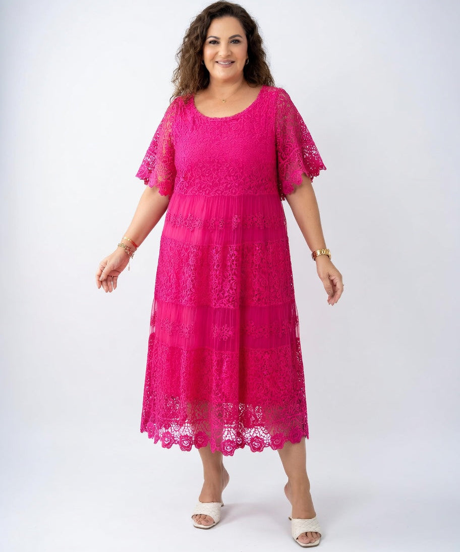 Clarisse™ — Robe midi élégante à dentelle délicate