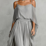 Amandine™ Robe Féminine Drapée Élégance Aérienne