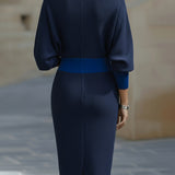 Clarisse™ — Robe midi drapée élégante intemporelle