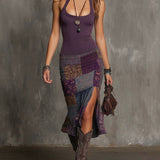 Pia™ | Robe patchwork boho avec fente
