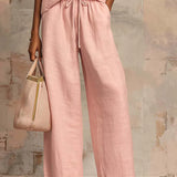 Alba | Ensemble de deux pièces : Chemise de style décontracté et pantalon à jambes larges