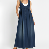 Karen™ | Robe maxi en denim lavé vintage
