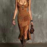 Pia™ | Robe patchwork boho avec fente
