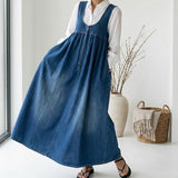 Karen™ | Robe maxi en denim lavé vintage