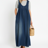 Karen™ | Robe maxi en denim lavé vintage