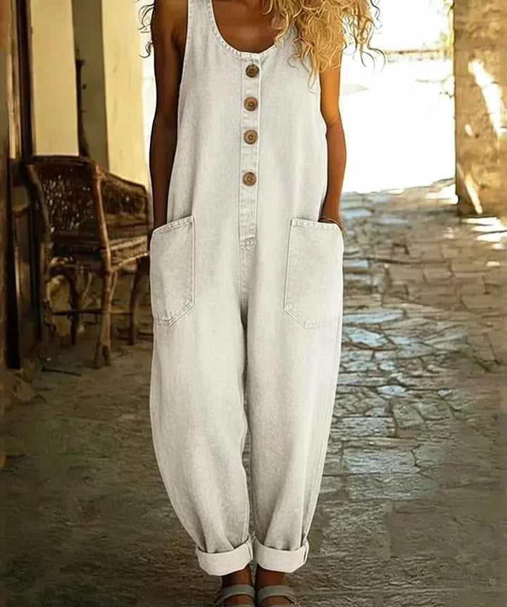 Ruth™ | Salopette en denim coton lavé vintage