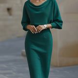 Clarisse™ — Robe midi drapée élégante intemporelle